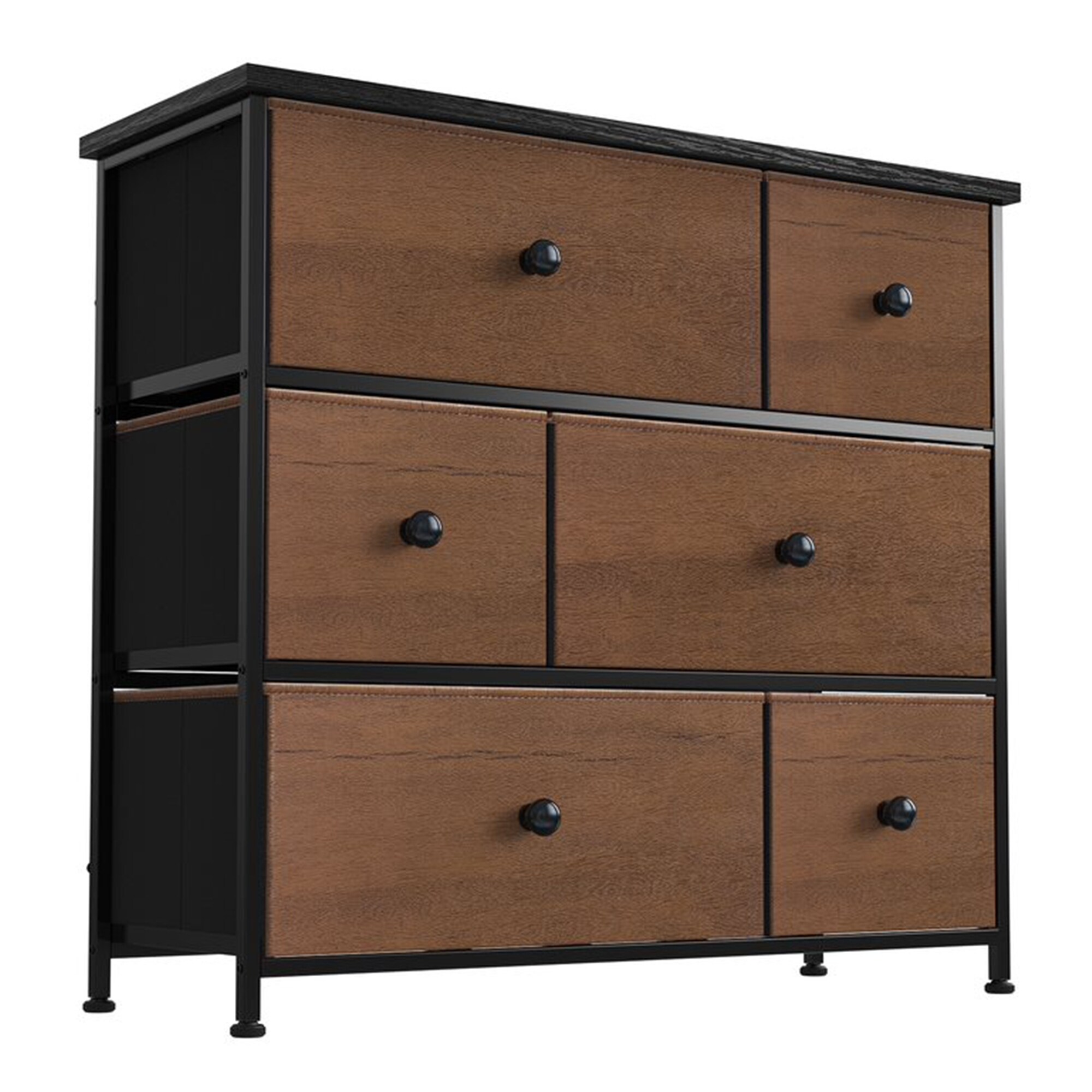 REAHOME 6 Drawer Dresser Organization Storage Unit with Steel Frame， Espresso - - 36792232 - Mycitystee