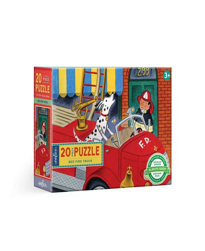 Eeboo Red Fire Truck 20 Piece Puzzle - Mycitystee
