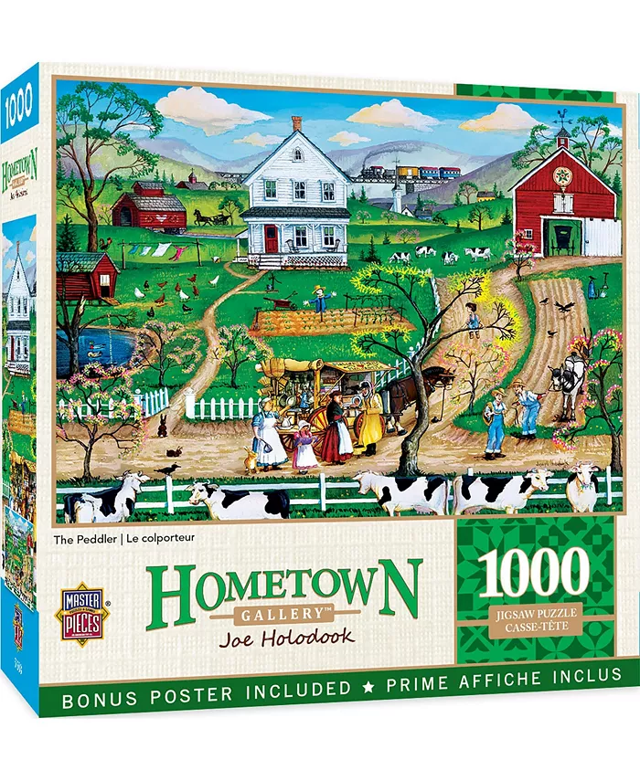 MasterPieces Puzzles Hometown Gallery - The Peddler 1000 Piece Adult Jigsaw Puzzle - Mycitystee
