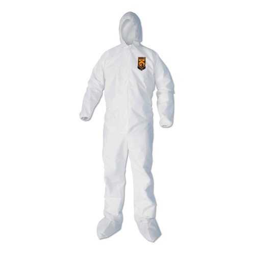 KleenGuard A40 Elastic-Cuff， Ankle， Hood and Boot Coveralls， X-Large， White， 25/Carton (44334) - Mycitystee