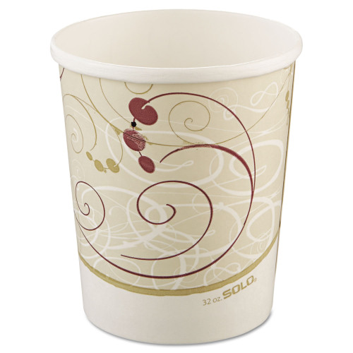 Dart Flexstyle Double Poly Paper Containers， 32oz， Symphony Design， 500/Carton (H4325SYM) - Mycitystee