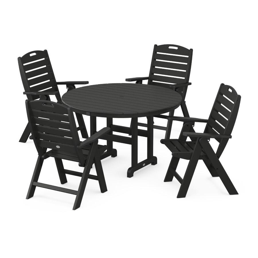 POLYWOOD Nautical 5-Piece Dining Set in Black - Mycitystee