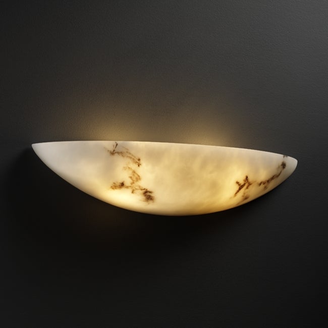 Justice Design LumenAria 2-light ADA (No Metal) Small Wall Sconce， Faux Alabaster Shade - Mycitystee