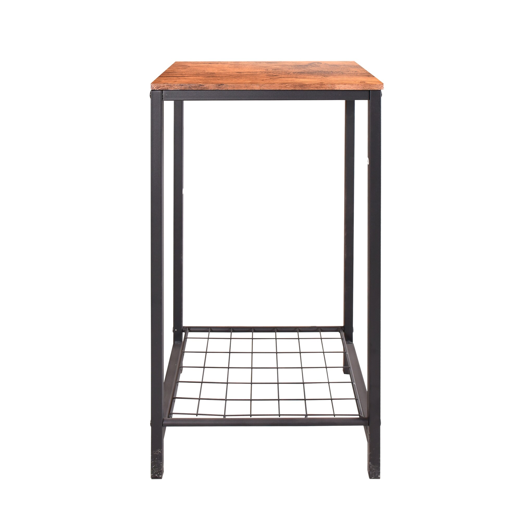 2-Tier End Table， Industrial Side Table Nightstand with Durable Metal Frame， Coffee Table with Mesh Shelves - 15.94 x 12 x 29.33 - Mycitystee