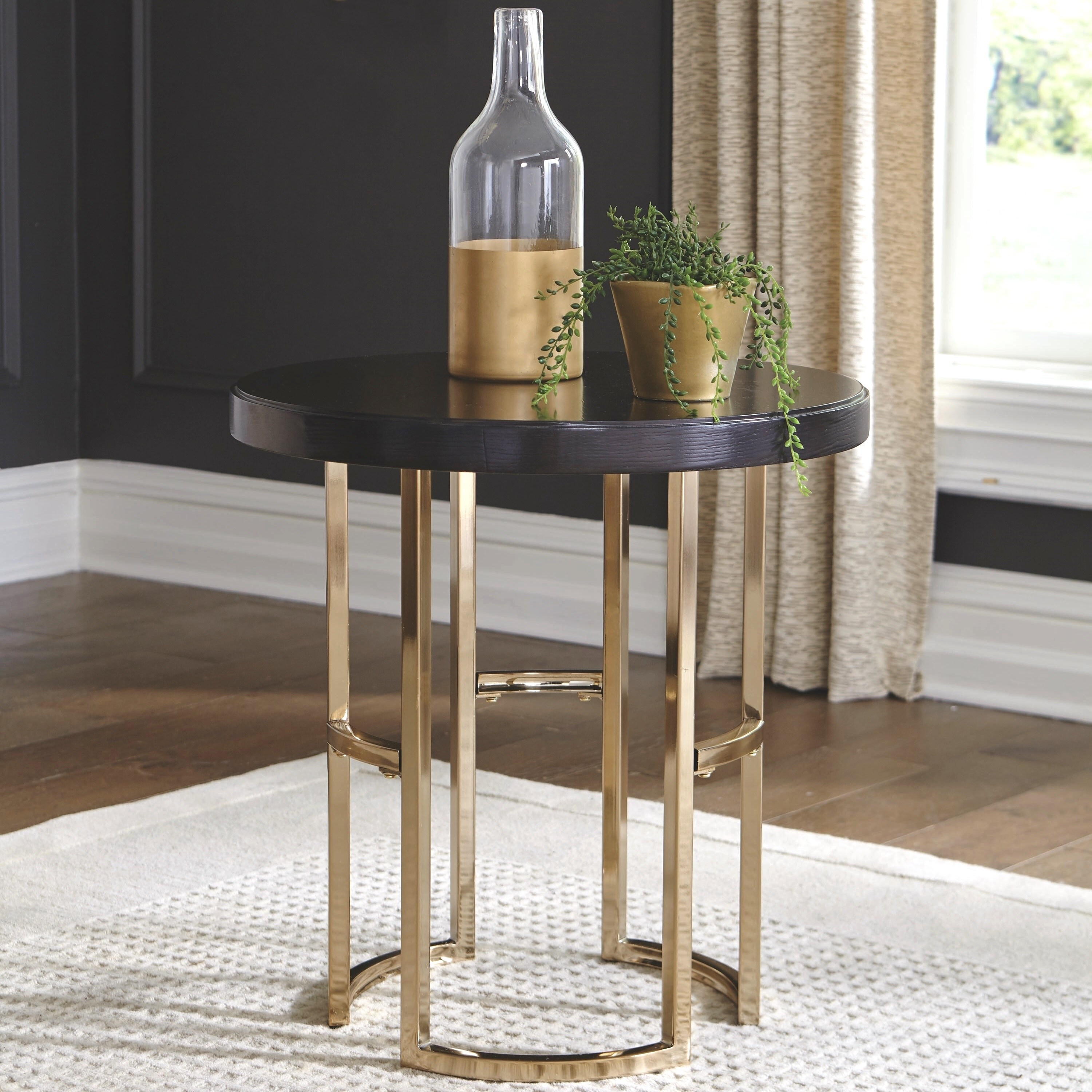 Contemporary Modern Elegant Rose Gold Base Accent Table - Mycitystee