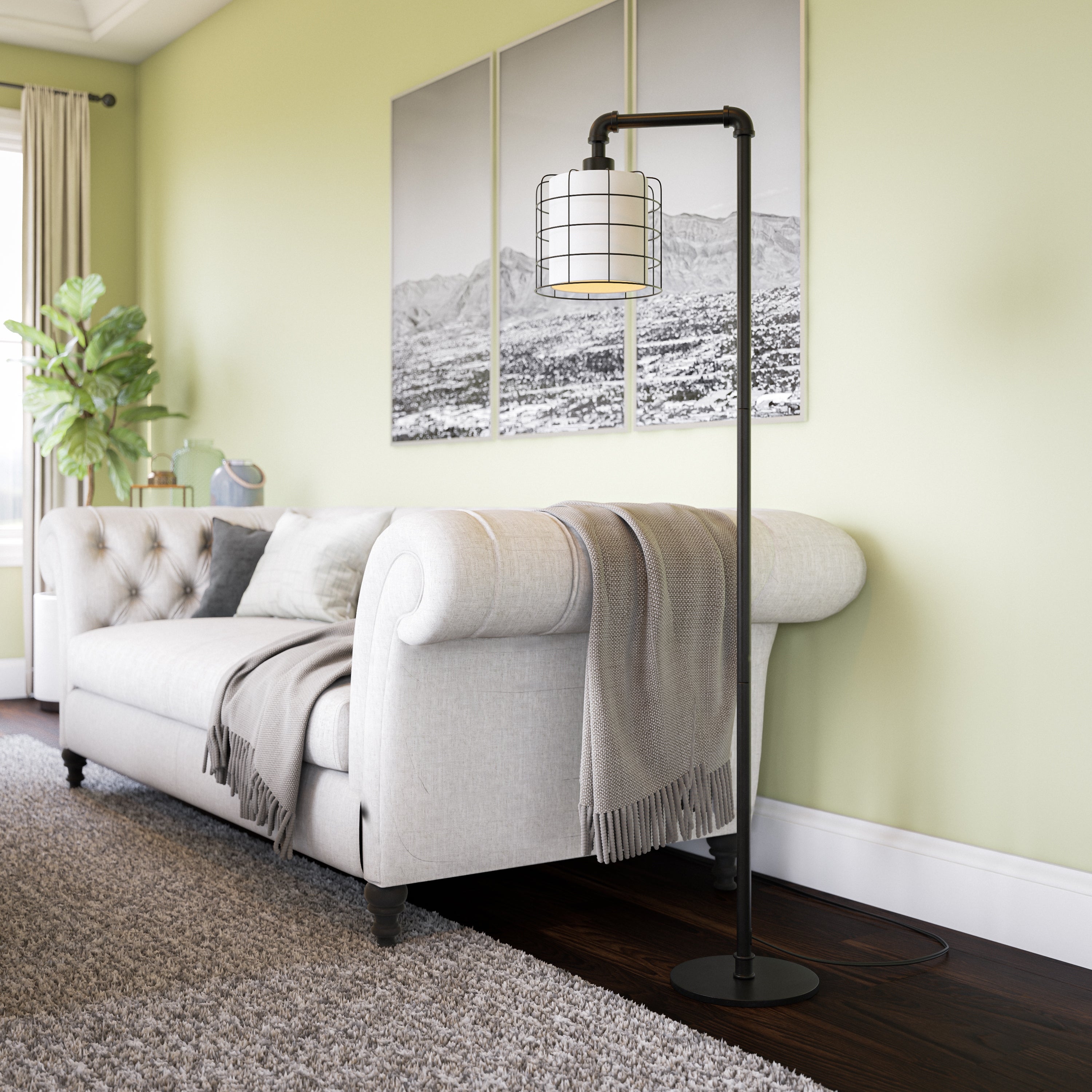 Grid Bronze Graphite Floor Lamp - Mycitystee
