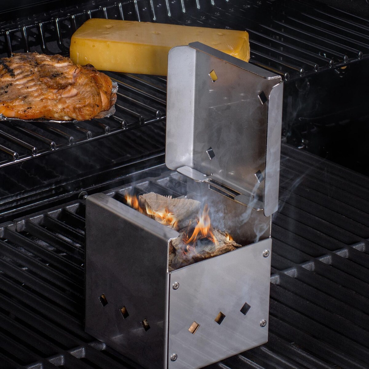 DiamondKingSmoker Stainless Steel Square Smoker/Cooker Smoker Box - Mycitystee
