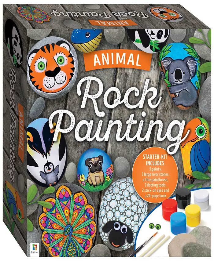 Craft Maker Animal Rock Painting Box Set DIY Rock Painting for Adults Rocks， Brush， Paint Included Mandala Stone Artist Create Rock Artwork at Home Ar - Mycitystee