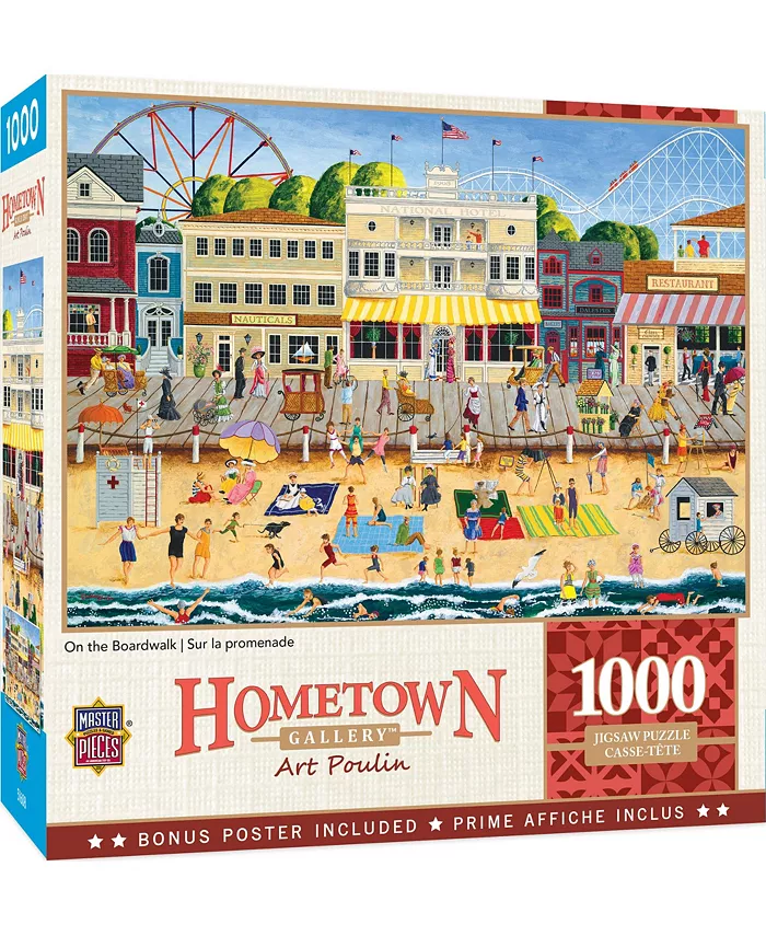 MasterPieces Puzzles Hometown Gallery - On the Boardwalk 1000 Piece Puzzle By Art Poulin - Mycitystee