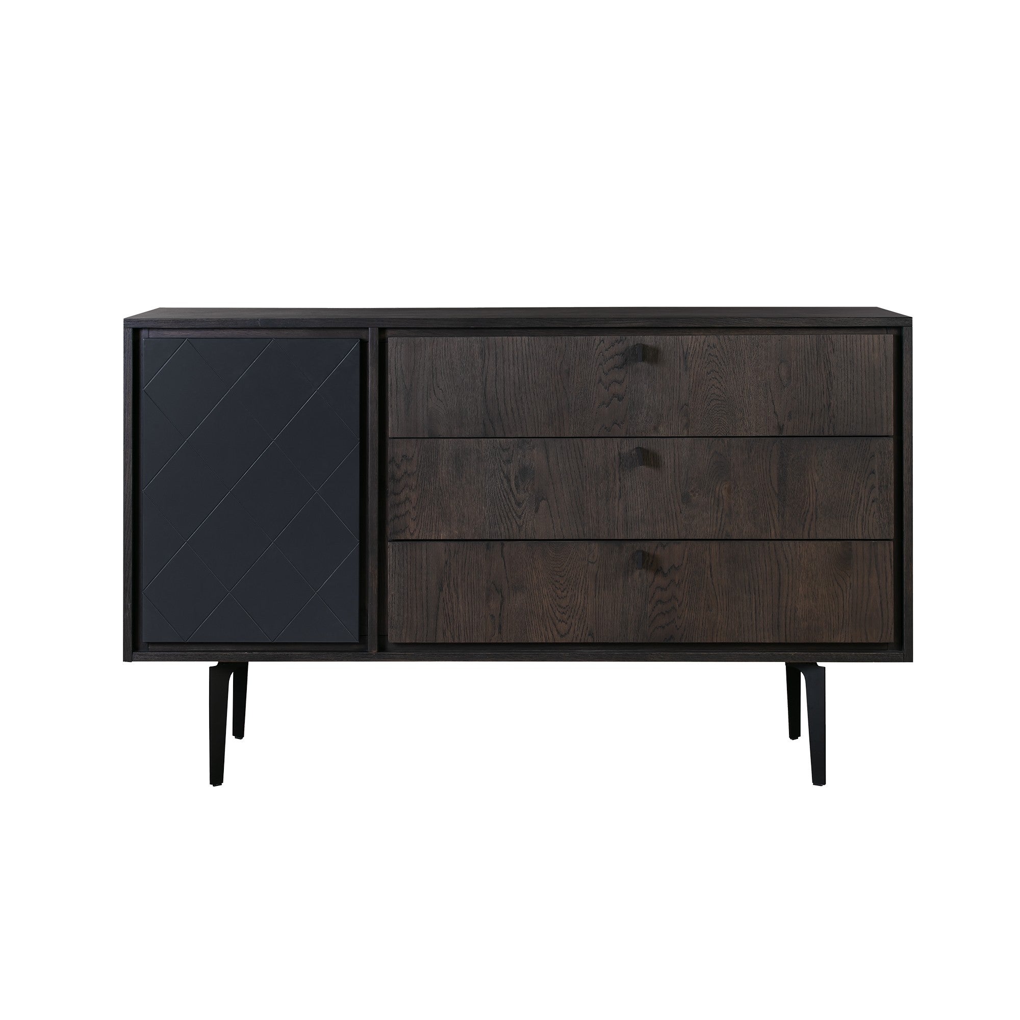 Cross Design Cabinet Wooden Dresser with 3 Drawers， Gray and Brown - - 33767509 - Mycitystee