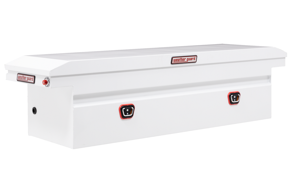 Weather Guard Saddle Truck Tool Box Steel Full Low Profile White - Mycitystee