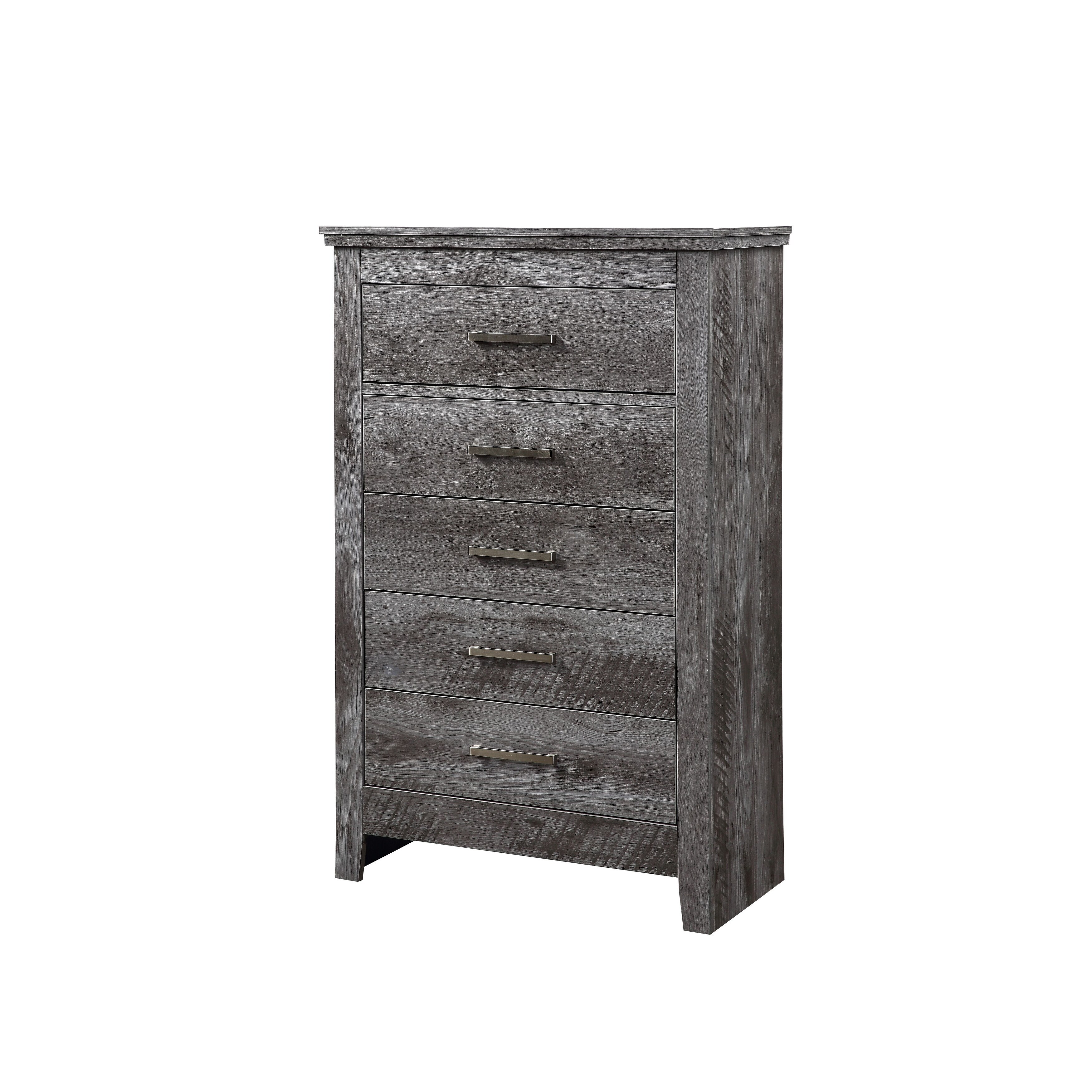 Global Pronex Wooden Chest with 5 Drawers in Rustic Gray Oak - - 35478747 - Mycitystee