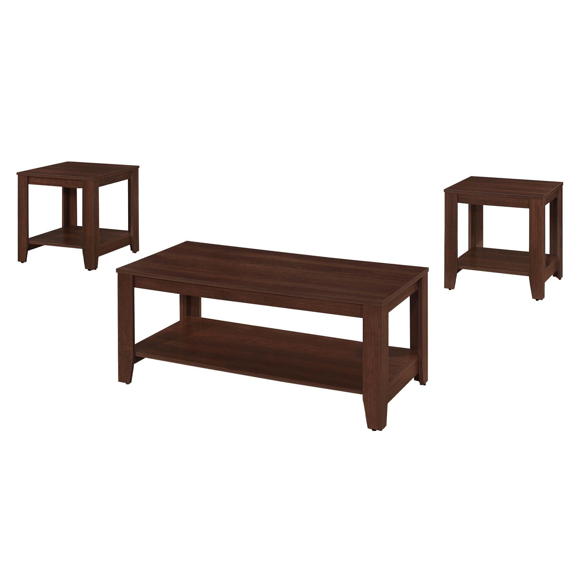 Offex 3Pc Contemporary Living Room Occasional Table Set - Cherry - Mycitystee