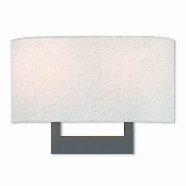 Livex Lighting Hayworth Bronze-colored Steel 2-light Wall Sconce with Cream Fabric Shade - Mycitystee