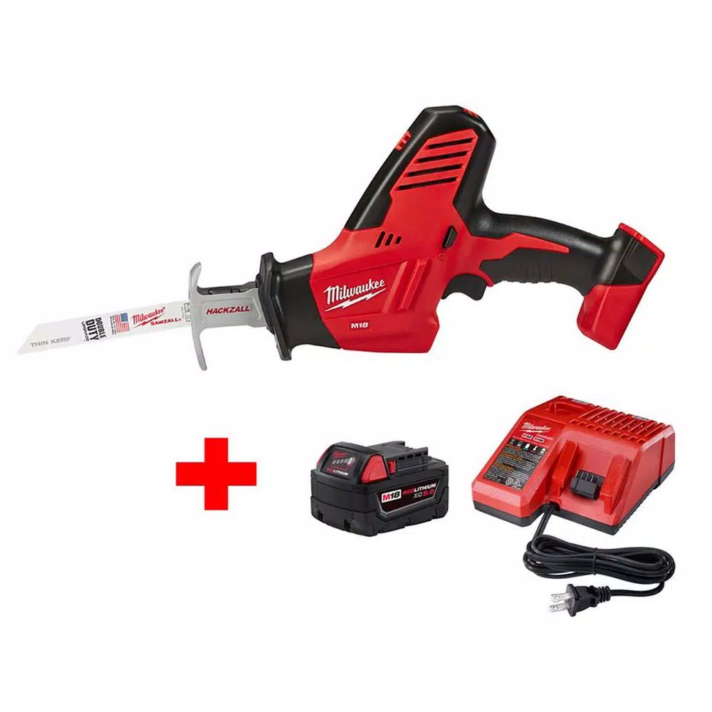 Milwaukee M18 18-Volt Lithium-Ion Cordless Hackzall Reciprocating Saw W/ M18 Starter Kit W/ (1) 5.0Ah Battery and Charger and#8211; XDC Depot - Mycitystee