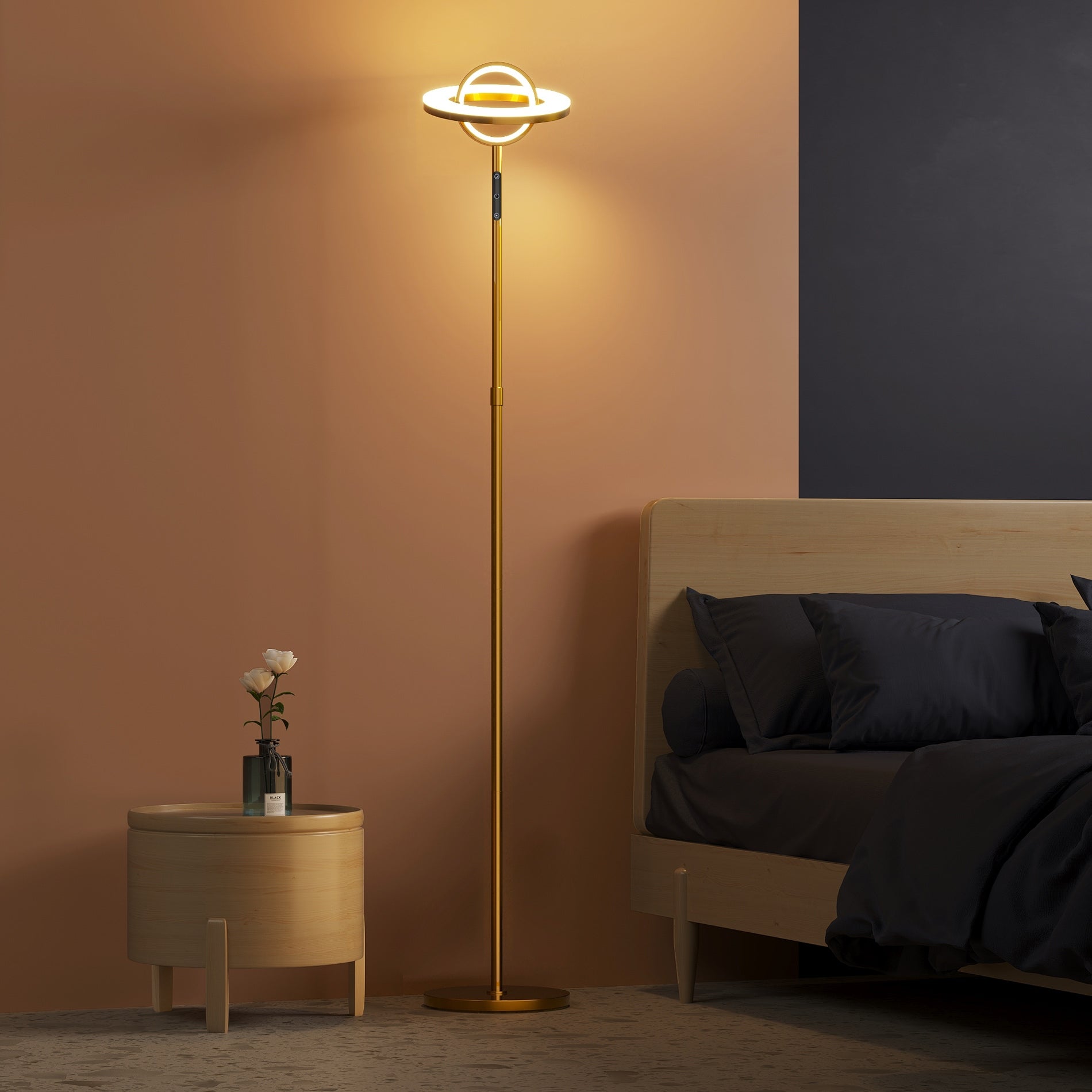 LED Floor Lamp with Adjustable Color Temperature and Remote Control - Mycitystee