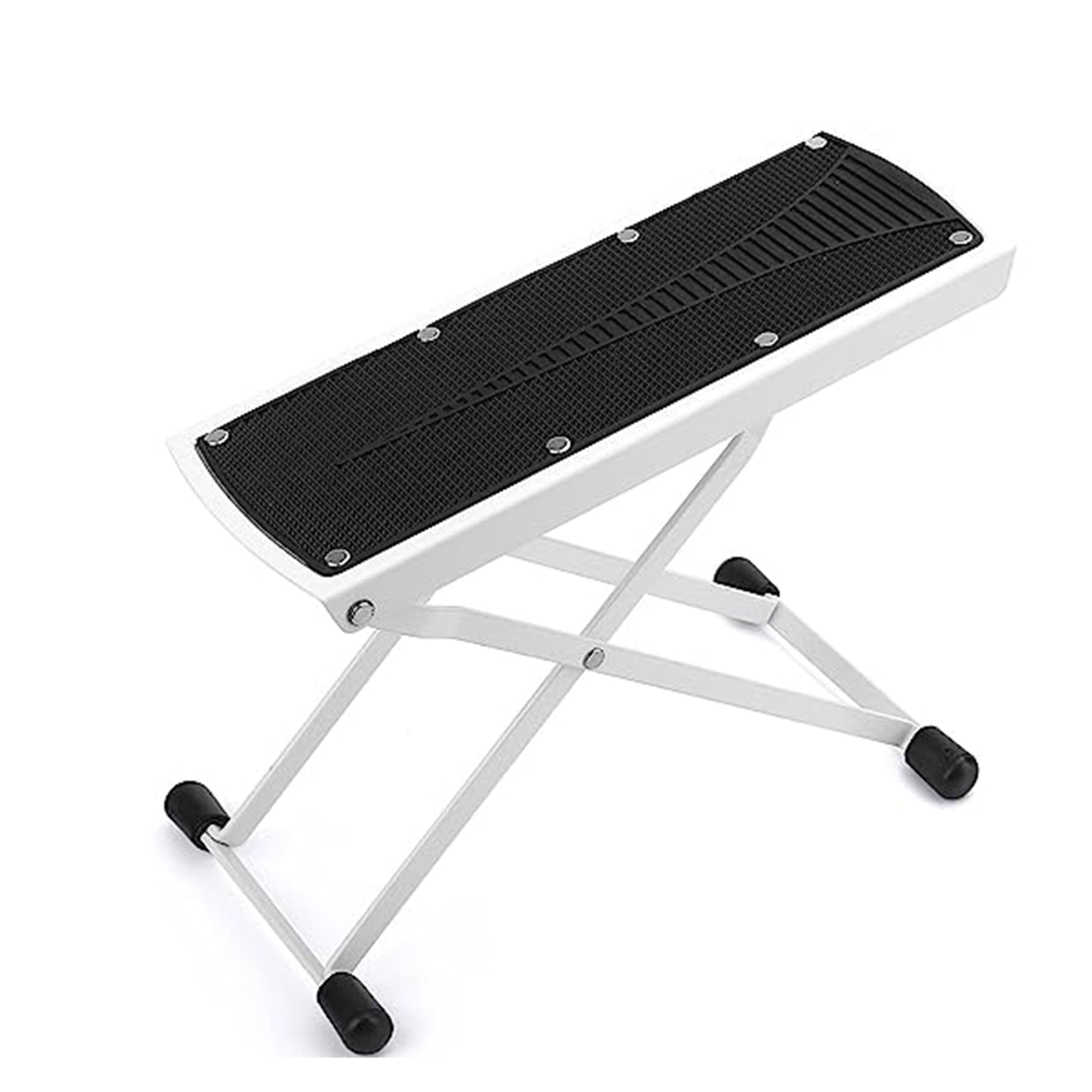 5 Core Guitar Footstool White| Adjustable Guitar Foot Rest| Solid Iron Guitar Foot Stand with 6-Level Height| Sturdy and Durable Guitar Leg Rest Step- - Mycitystee