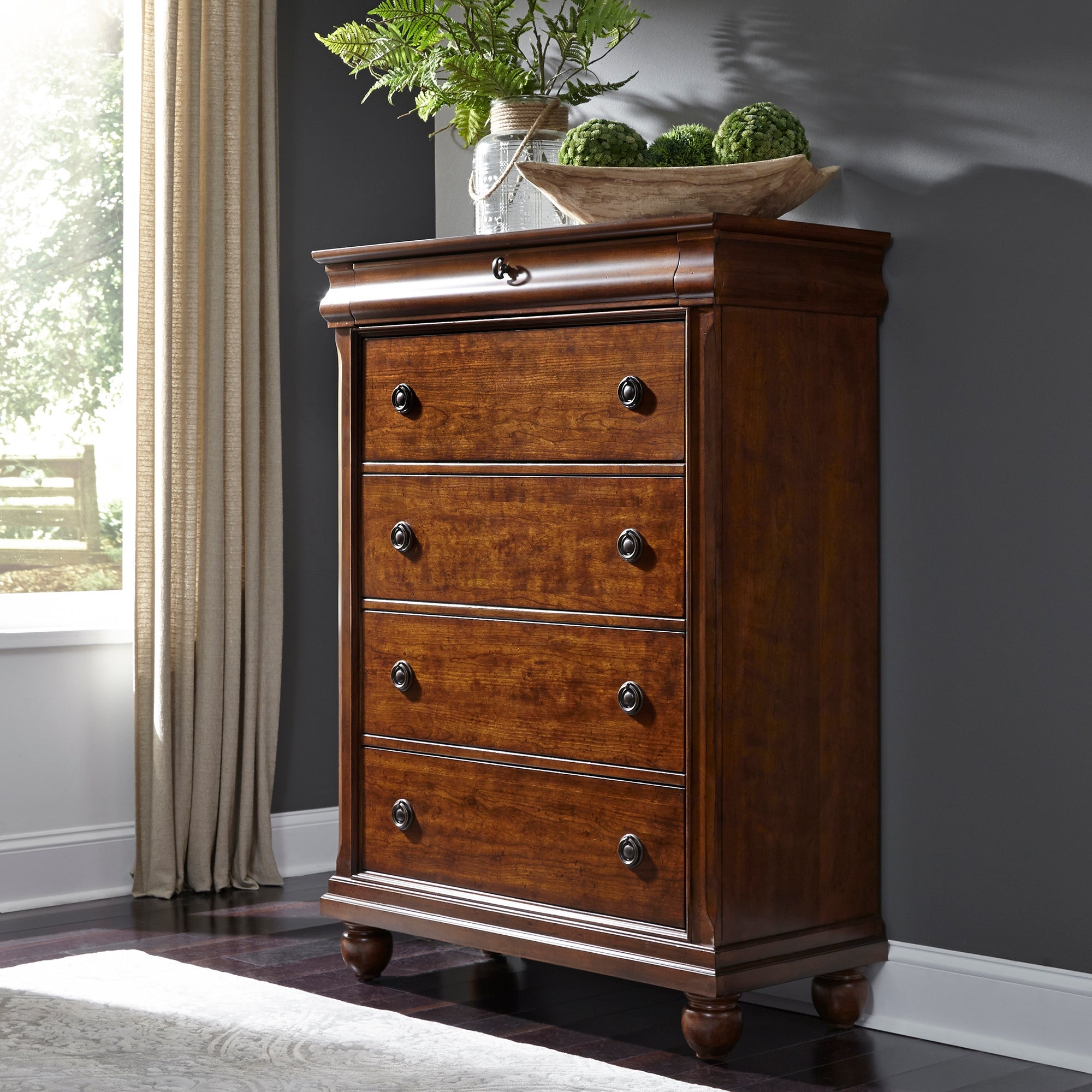 Rustic Traditions Rustic Cherry 5 Drawer Chest - - 9620465 - Mycitystee