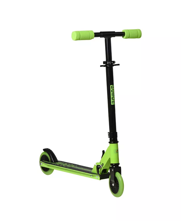 Aosom Folding Push Youth Kids Kick Scooter w  Adjustable Handlebar Green - Mycitystee