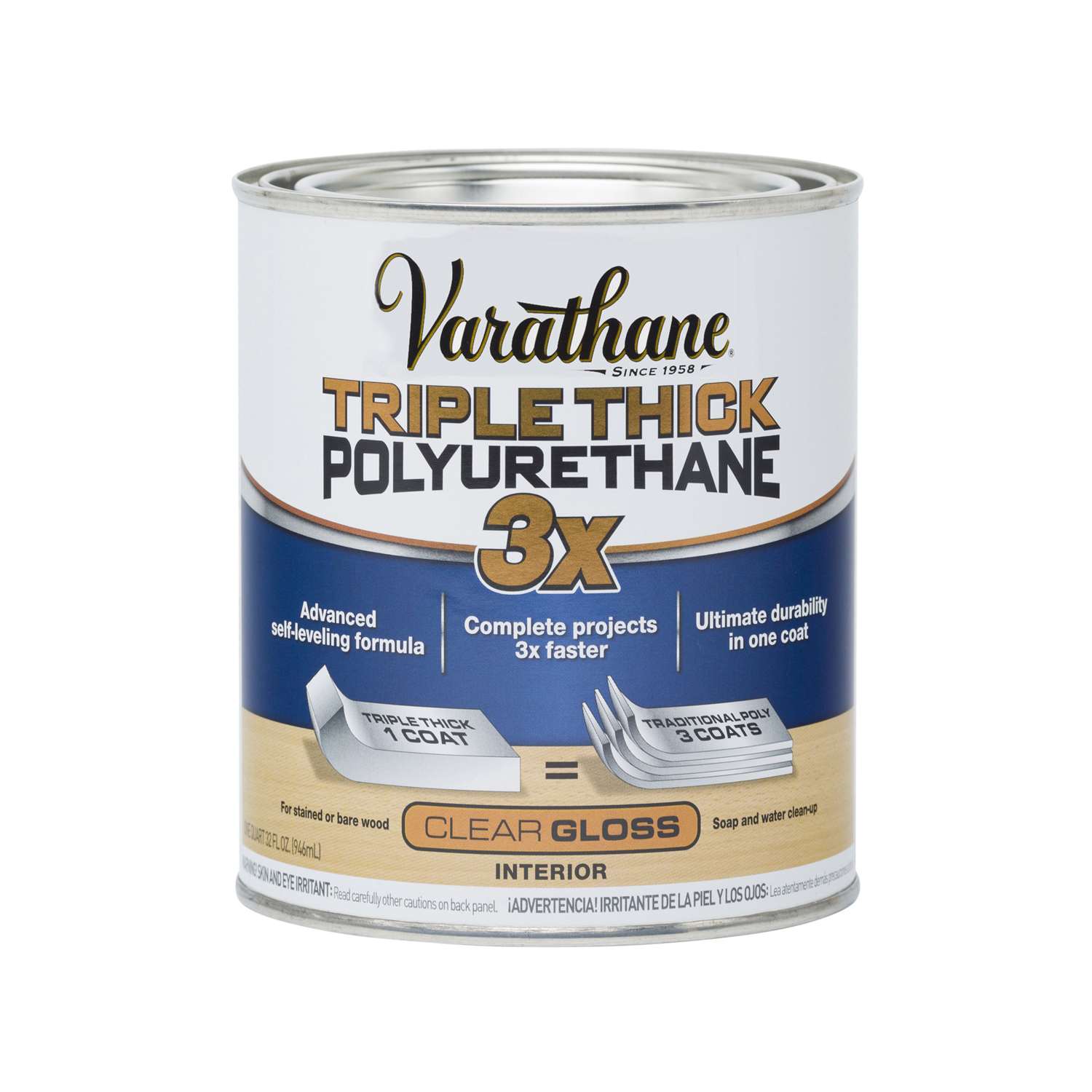 Varathane Gloss Clear Water-Based Triple Thick Polyurethane 1 qt - Mycitystee
