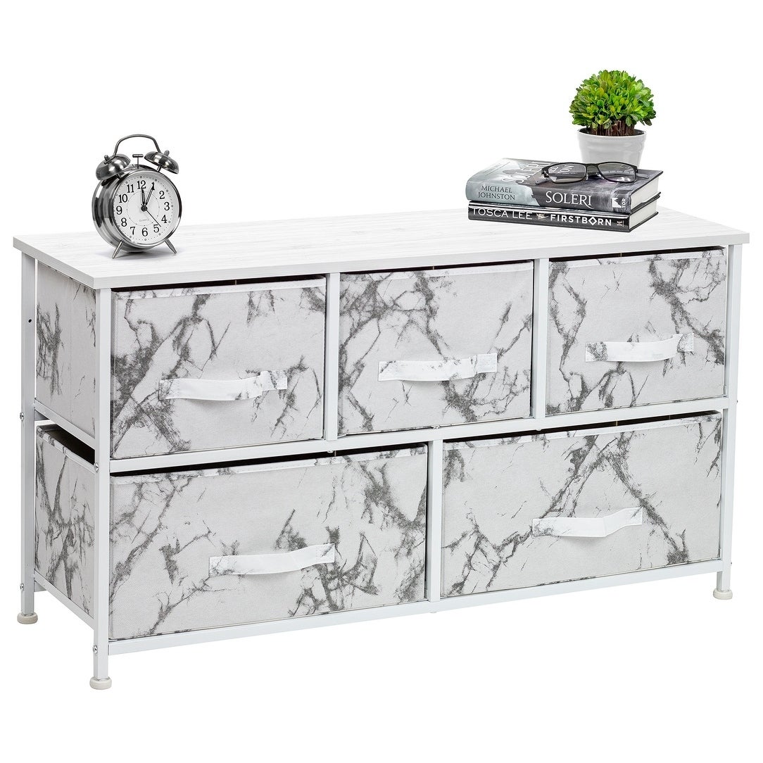 5 Drawer Storage Chest - (White Frame， White Marble) - - 30821827 - Mycitystee
