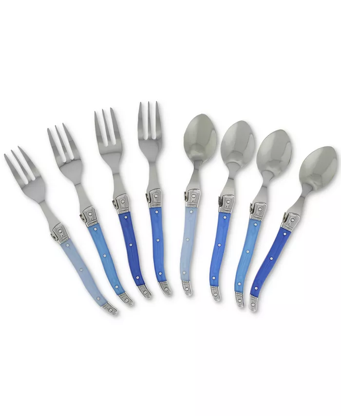 French Home Laguiole 8-Pc. Dessert   Cocktail Set with Shades of Blue Handles - Mycitystee