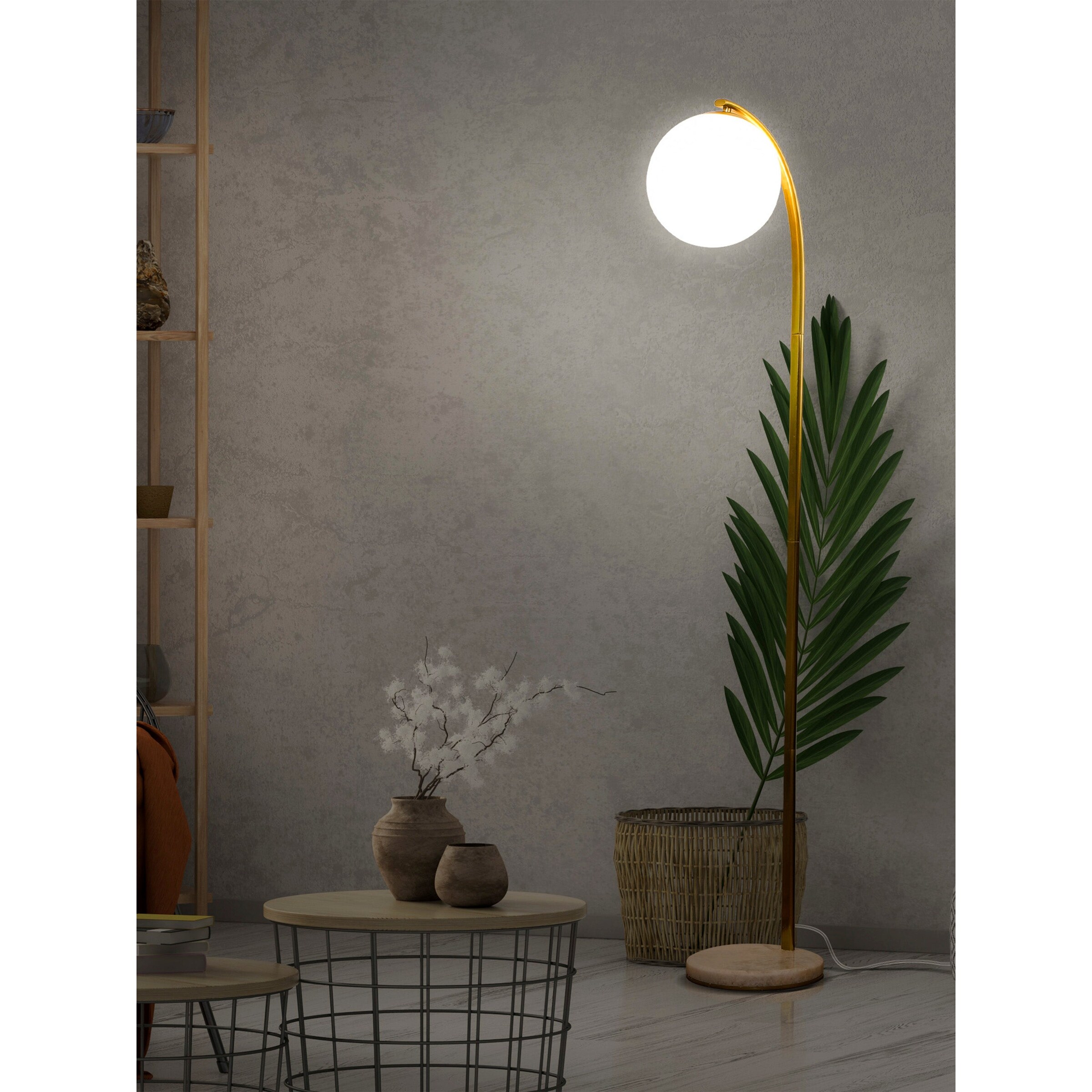 Brightech Luna Drop LED Floor Lamp - Brass. - Mycitystee