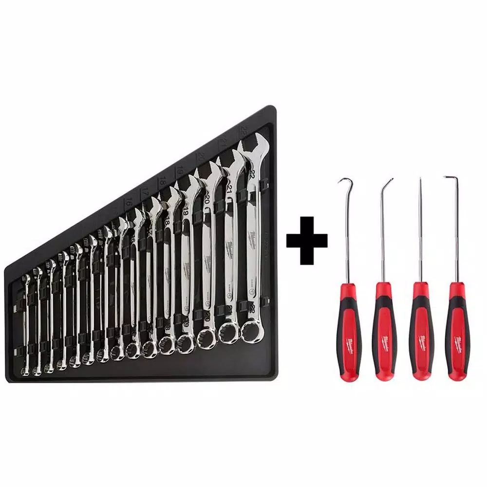 Milwaukee Combination Metric Wrench Mechanics Tool Set and Hook and Pick Set (19-Piece) and#8211; XDC Depot - Mycitystee