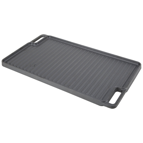 Omaha BBQ-37249 Grill Plate， 17-3/4 in L， Steel， Black， Build-in Handle - Mycitystee