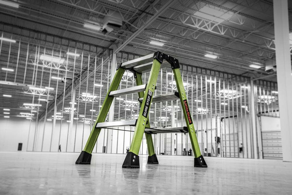 Sure Step, 3-Step Model - ANSI Type 1AA - 375 lb Rated, Double-Sided Fiberglass Step Stool - Mycitystee