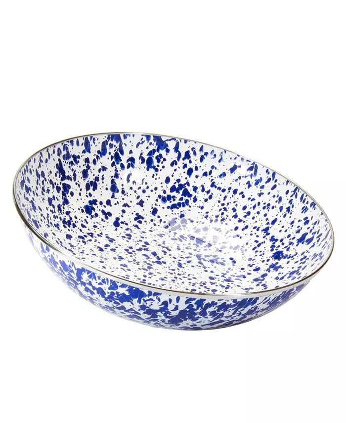 Golden Rabbit Cobalt Swirl Enamelware Collection 5 Quart Serving Bowl - Mycitystee