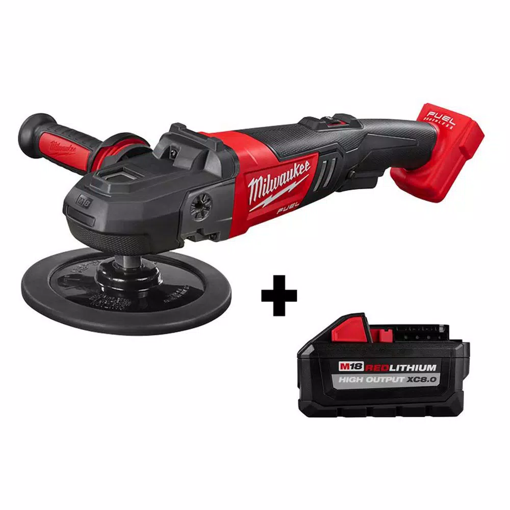 Milwaukee M18 FUEL 18-Volt Lithium-Ion Brushless Cordless 7 in. Variable Speed Polisher W/ HIGH OUTPUT XC 8.0Ah Battery and#8211; XDC Depot - Mycitystee