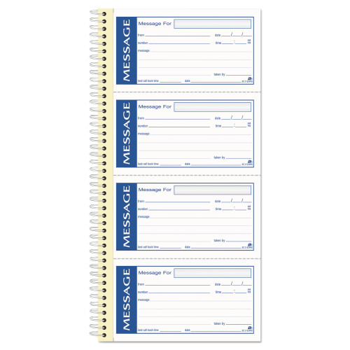 Adams Write 'n Stick Phone Message Pad， Two-Part Carbonless， 2.75 x 4.75， 4/Page， 200 Forms (SC1153WS) - Mycitystee