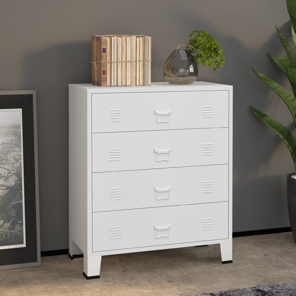 Dresser for Bedroom， 4 Drawer Storage Organizer Tall Wide Dresser for Bedroom Hallway， Sturdy Steel FrameWhite - - 37523908 - Mycitystee