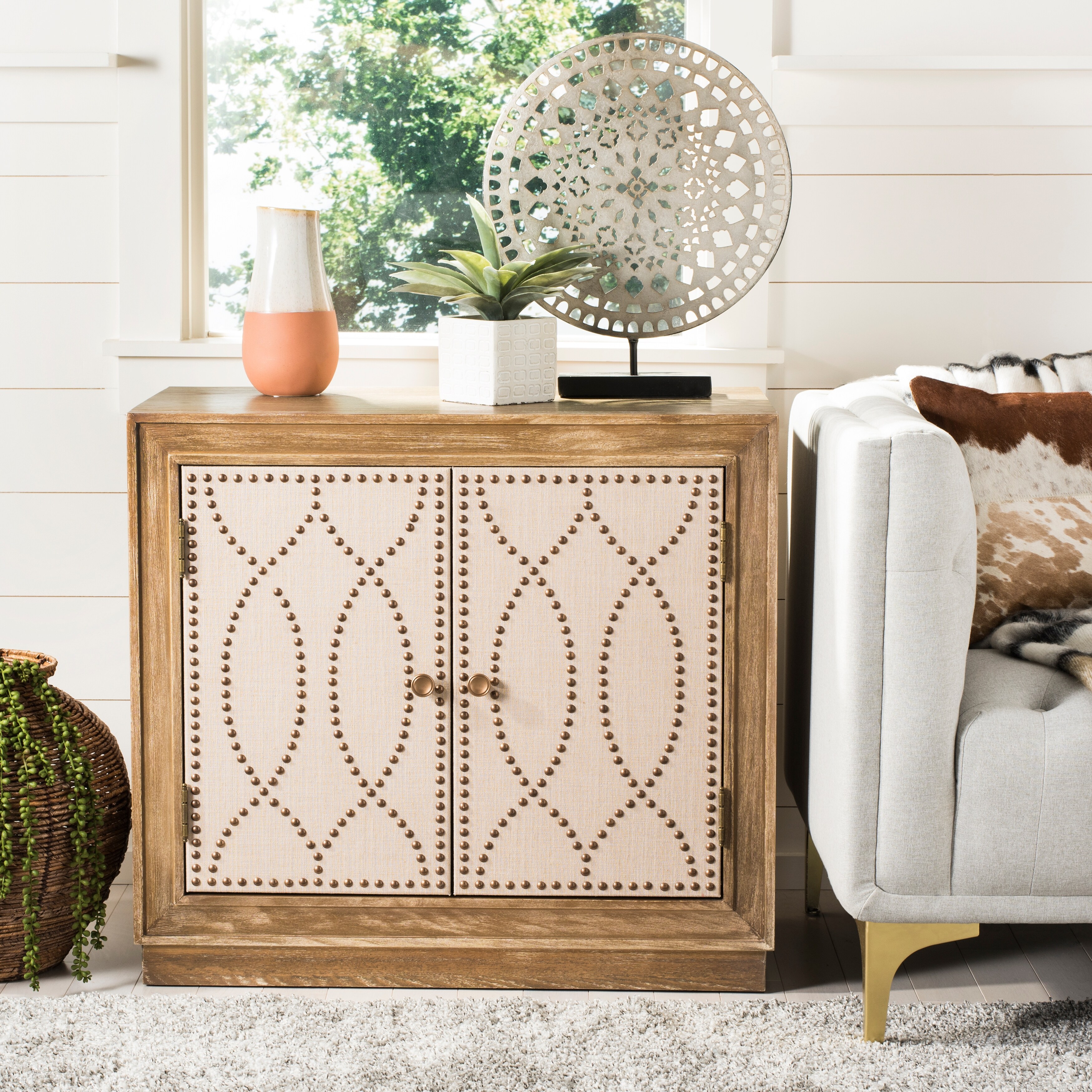 SAFAVIEH Yuna 2-Door Oak Storage Chest - - 19484430 - Mycitystee