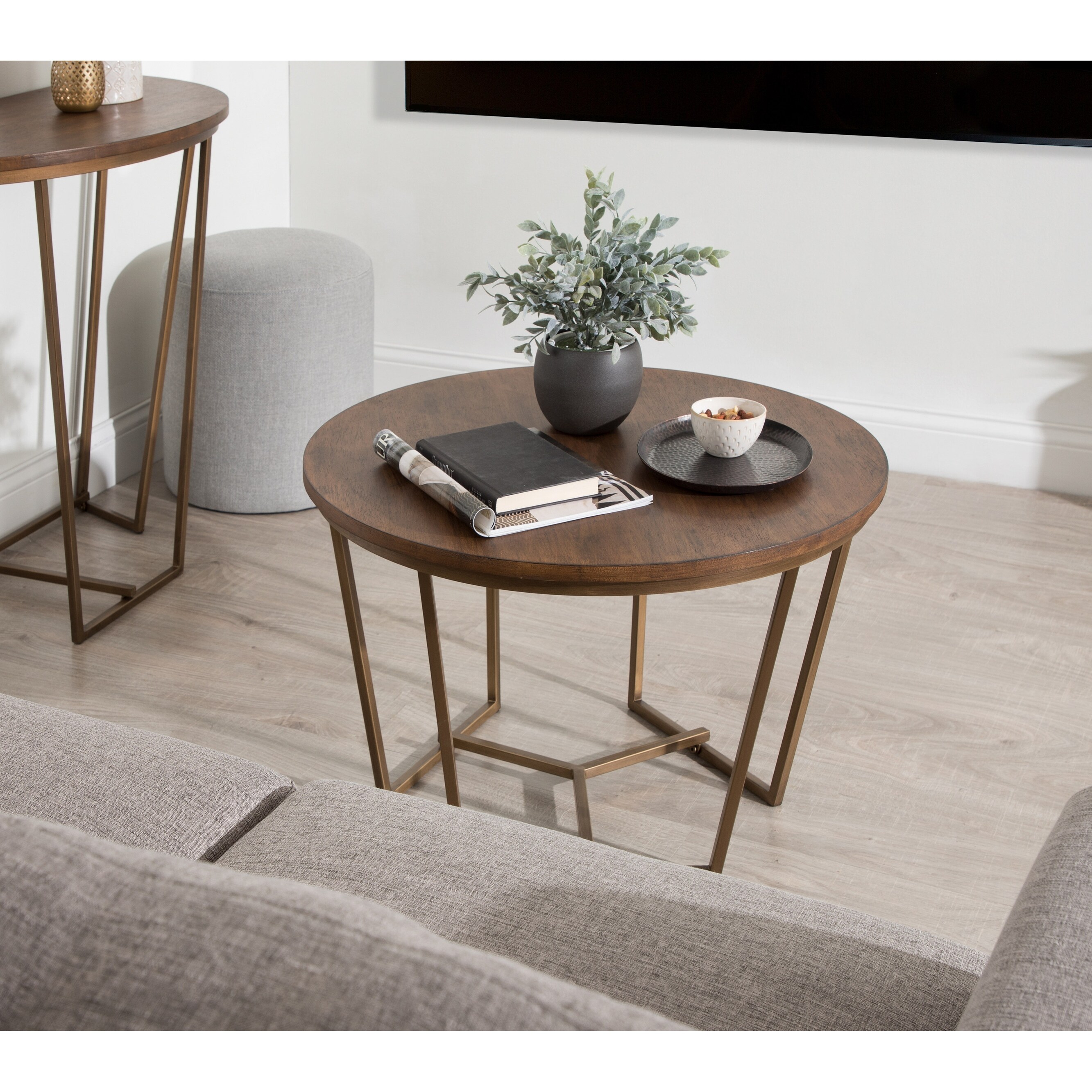 Kate and Laurel Solvay Wood and Metal Coffee Table - Mycitystee