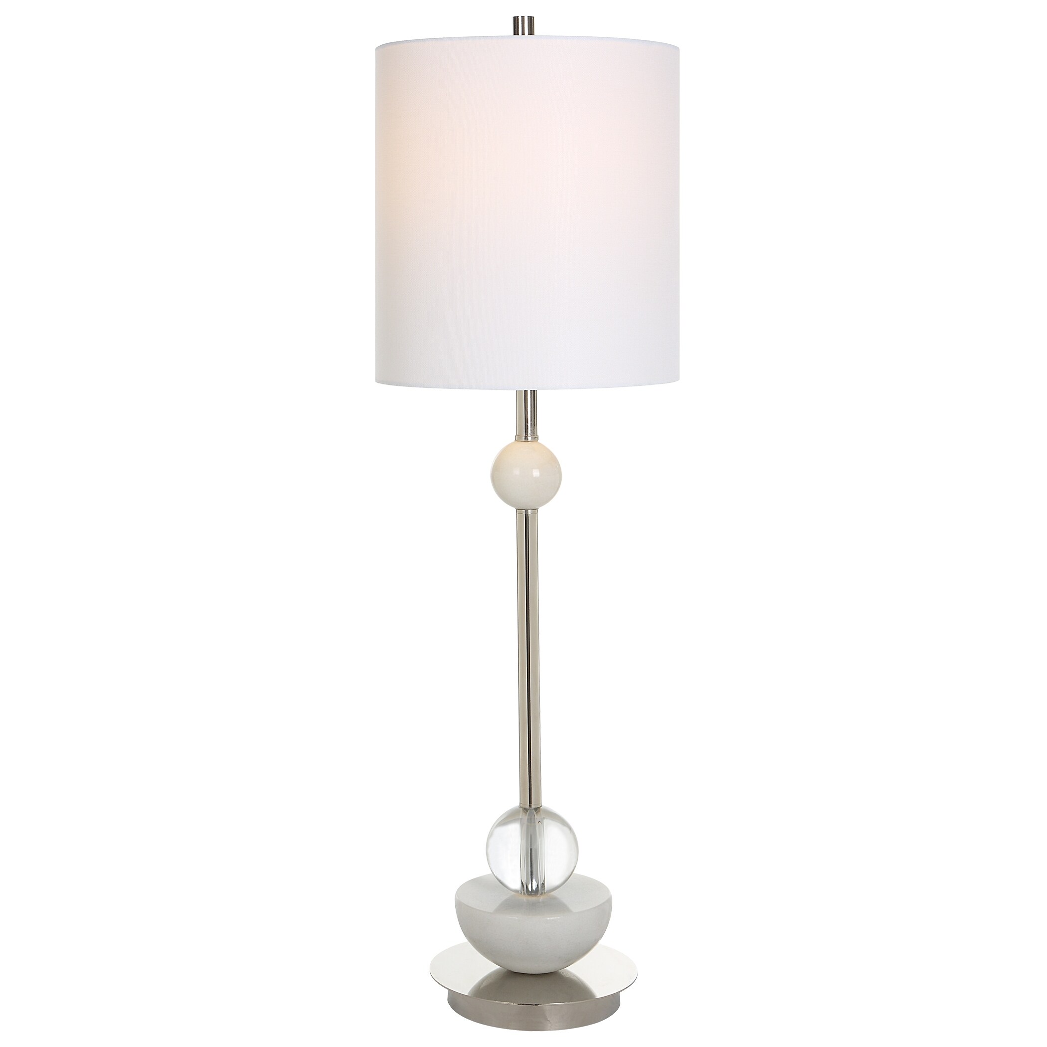 Uttermost Exposition Nickel Buffet Lamp - 10 W x 33.5 H x 10 D (inches) - Mycitystee