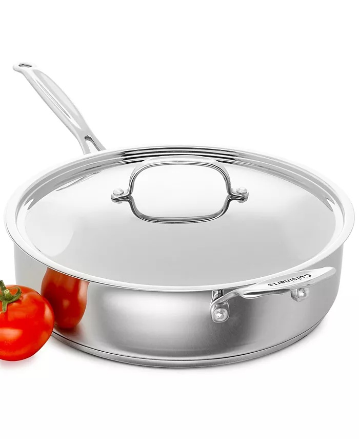Cuisinart Chef's Classic Stainless Steel Covered 5.5 Qt. Saute Pan - Mycitystee