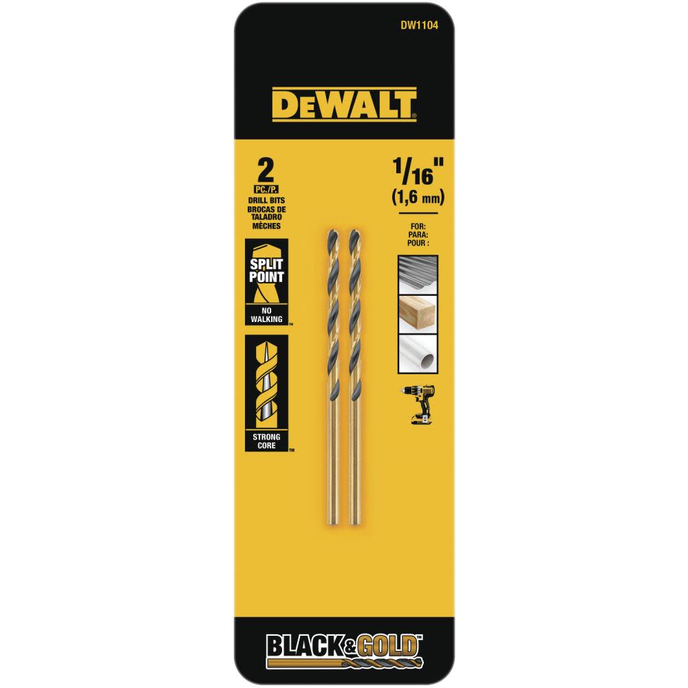 DEWALT 1/16-in Black Oxide Bit 2PK DW1104 from DEWALT - Mycitystee