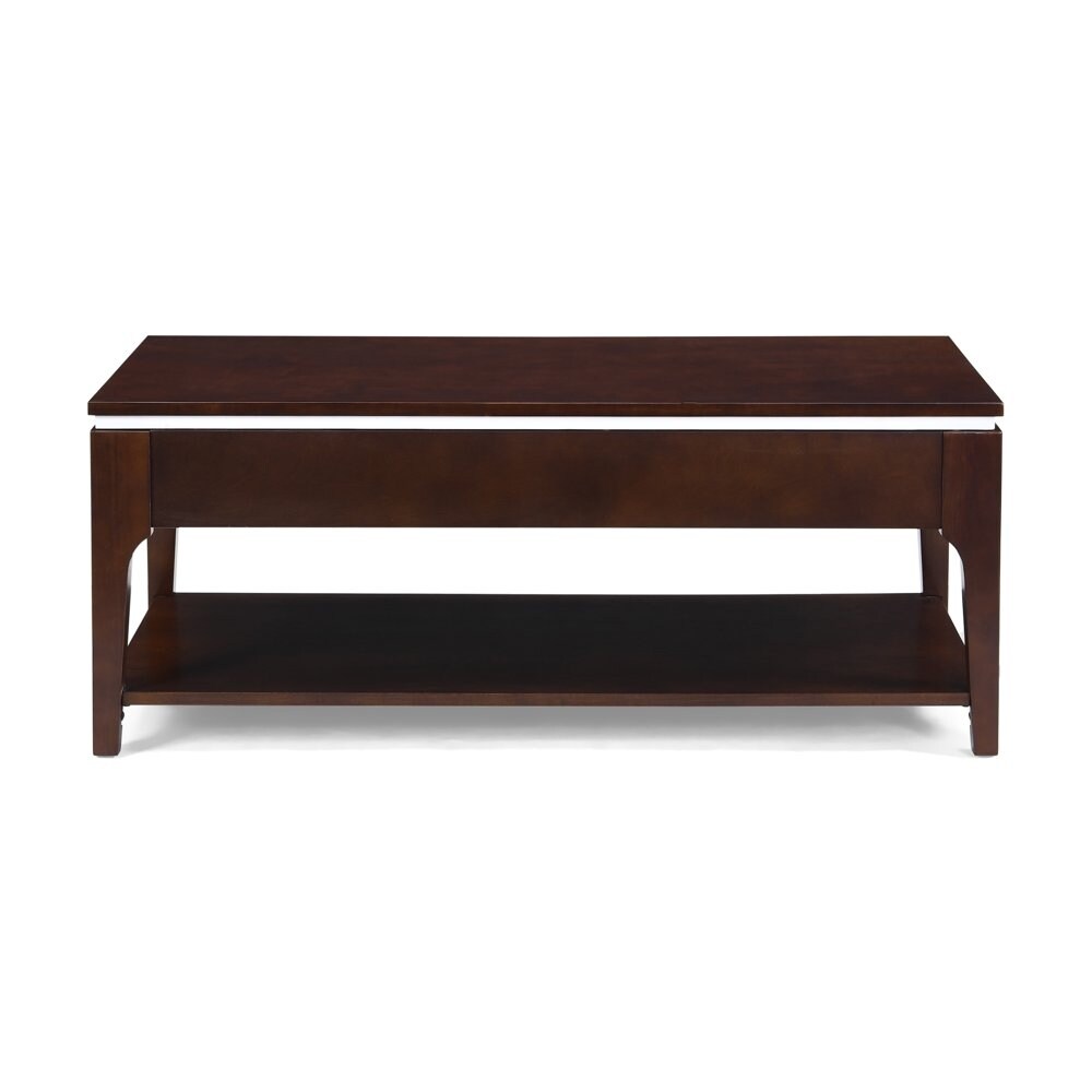 Johan Transitional Wood Rectangle Lift Top Coffee Table， Dark Walnut - Mycitystee