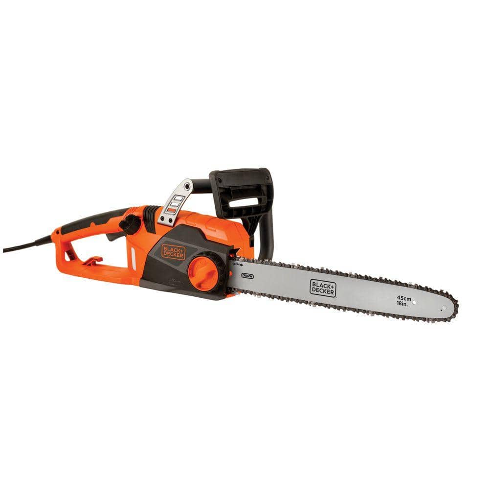BLACK+DECKER 18 in. 15 AMP Corded Electric Rear Handle Chainsaw with Automatic Oiler CS1518 - Mycitystee