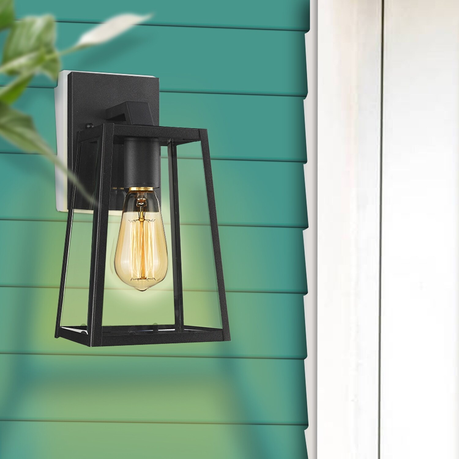 Outdoor Wall-Mounted Light Fixture 2 Pieces， Black Finish with Clear Glass - 12*6*6 Shopping - The Best Deals on Outdoor Wall Lanterns | 38424270 - Mycitystee