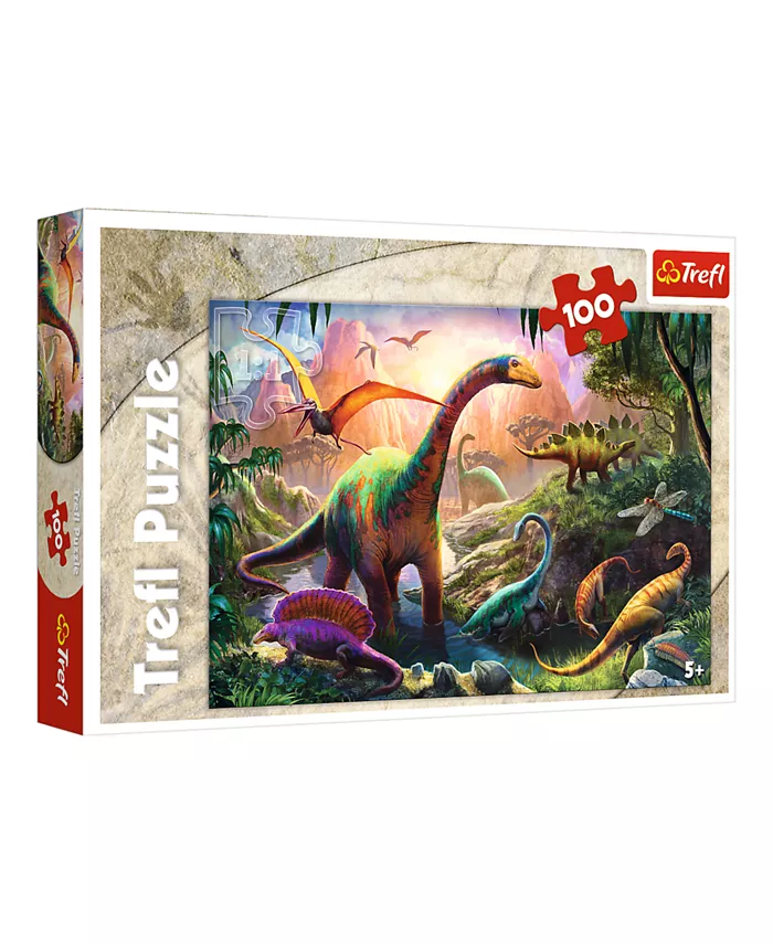 Trefl Red 100 Piece Kids Puzzle - Dinosaurs Land - Mycitystee