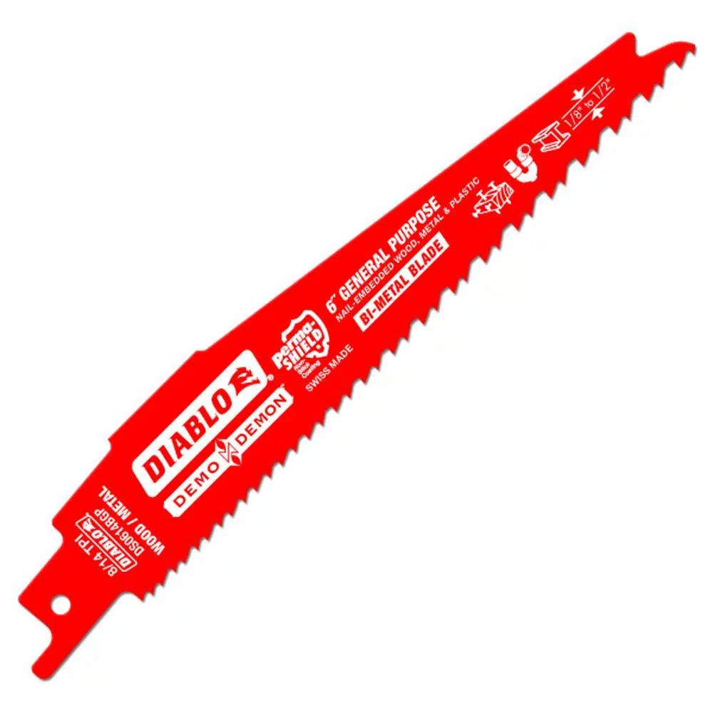 DIABLO 6 in. 8/14 TPI Demo Demon General Purpose Reciprocating Saw Blade (5-Pack) and#8211; XDC Depot - Mycitystee