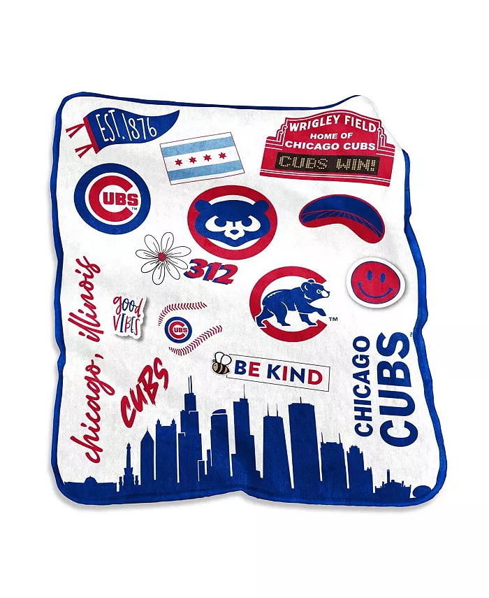 Logo Brands Chicago Cubs 50'' x 60'' Native Raschel Plush Throw Blanket - Mycitystee
