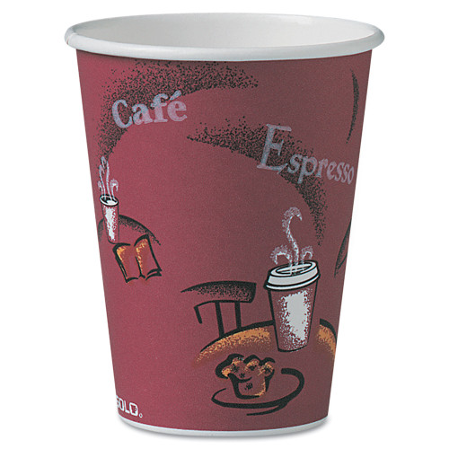 Dart Solo Bistro Design Hot Drink Cups， Paper， 12oz， 300/Carton (OF12BI0041) - Mycitystee