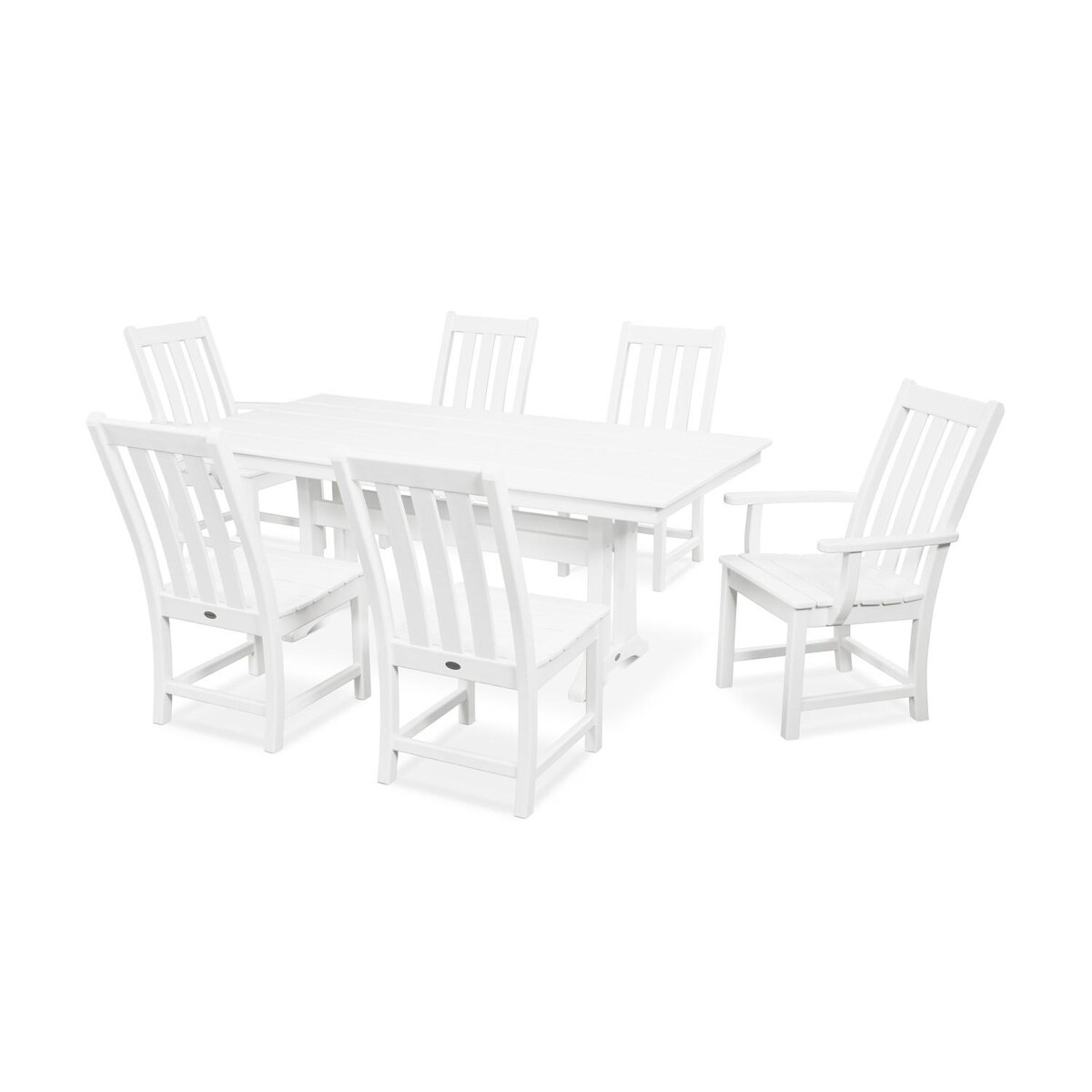 POLYWOOD Vineyard 7-Piece Farmhouse Trestle Dining Set - Mycitystee