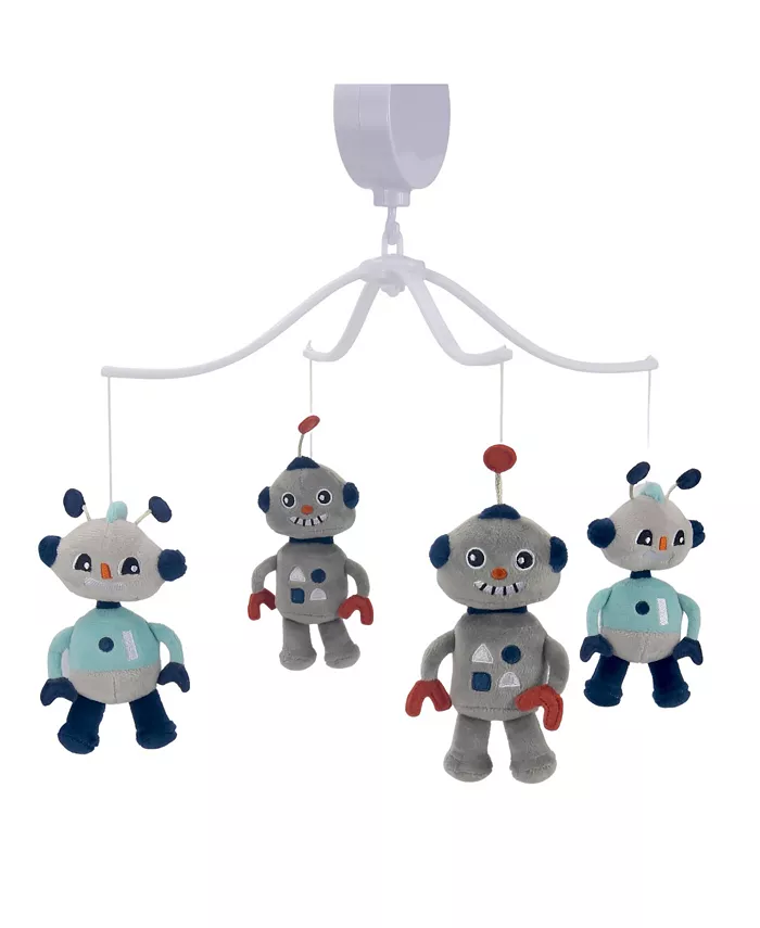 Bedtime Originals Robbie Robot Musical Baby Crib Mobile Soother Toy - Gray - Mycitystee