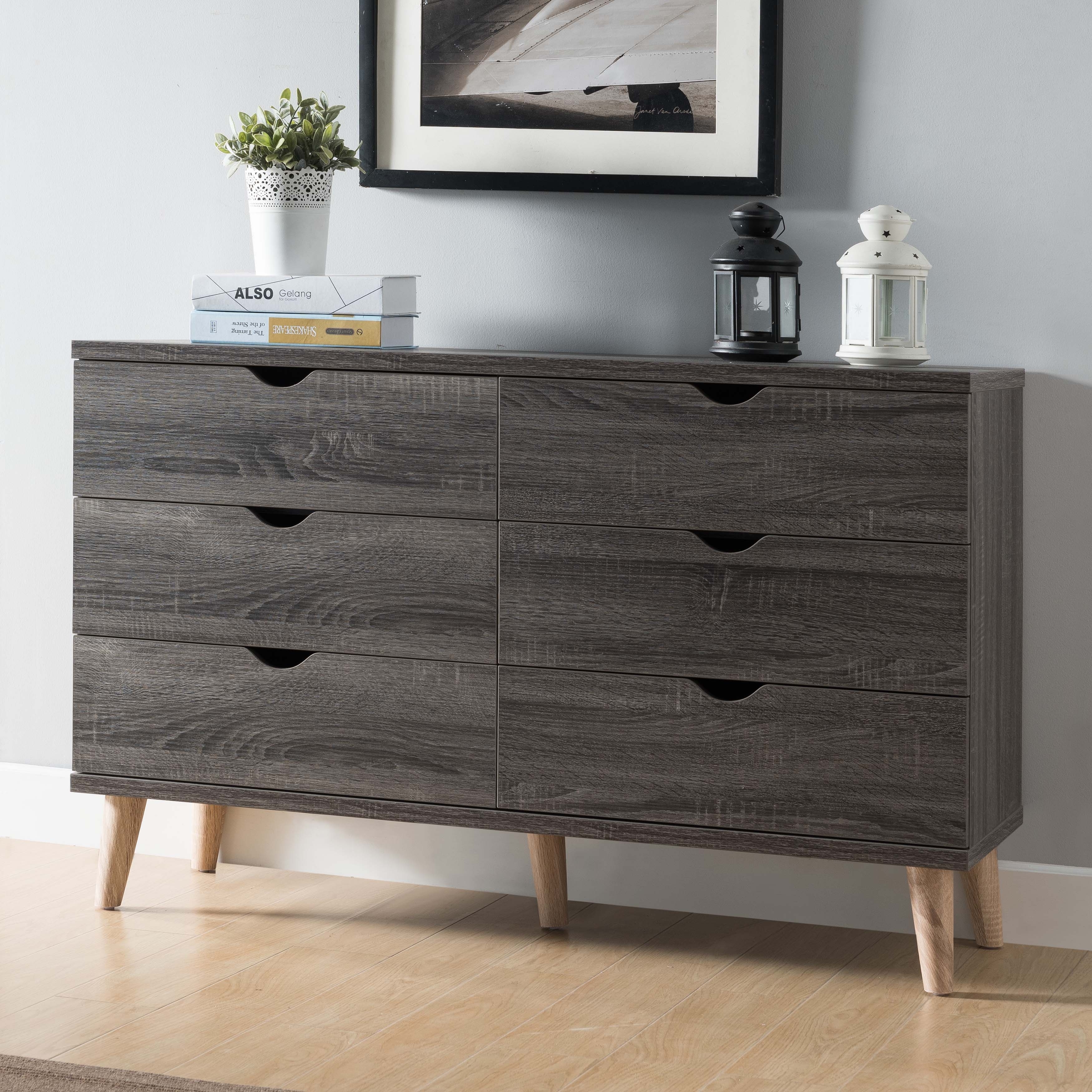 DH BASIC Distressed Gray 6-drawer Dresser by Denhour - - 20931720 - Mycitystee