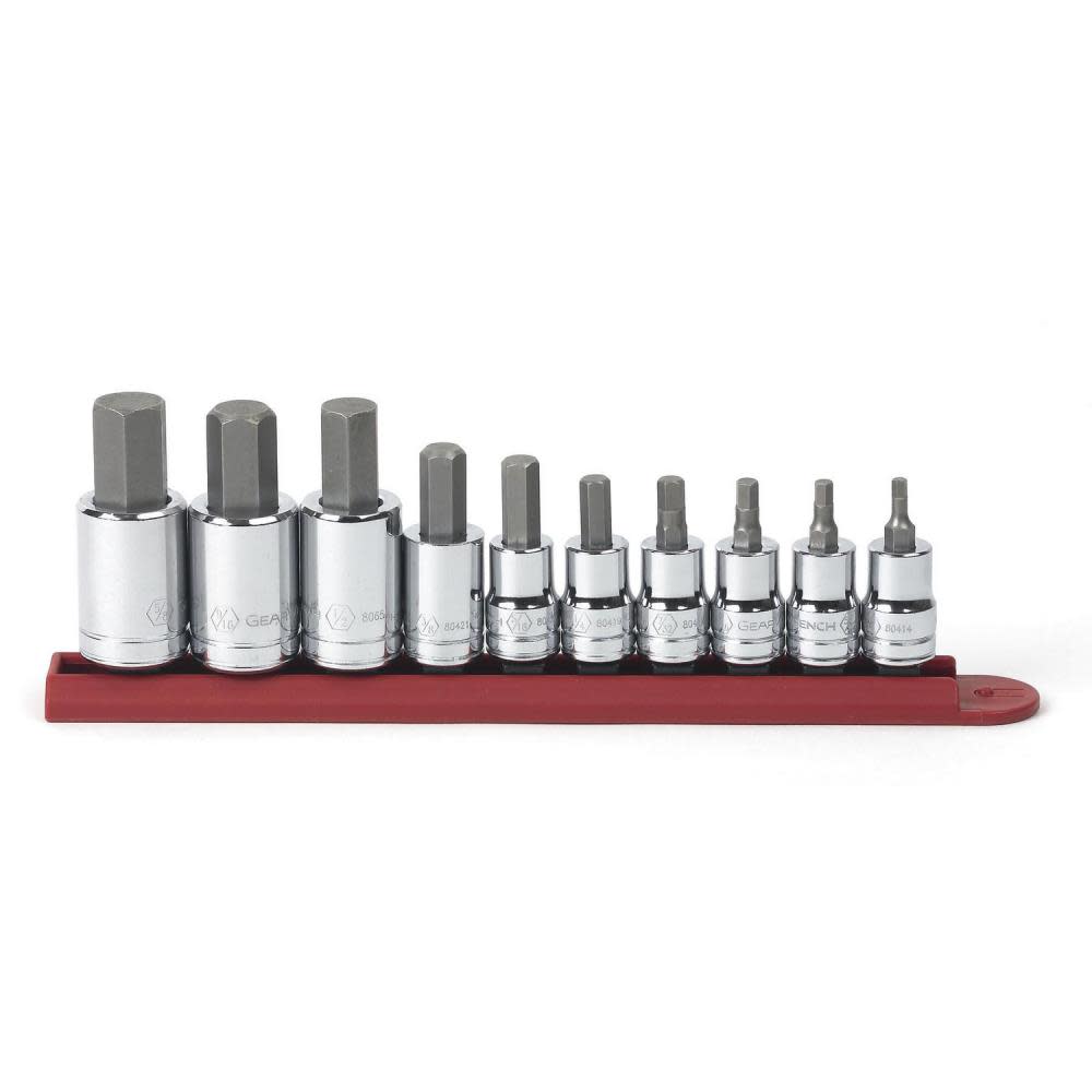 GEARWRENCH Hex Bit Socket Set 10 Pc. 3/8 In. and 1/2 In. Drive SAE 80579 from GEARWRENCH - Mycitystee
